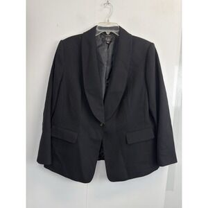 Alex Marie‎ Women's Blazer Size 16W Black One Button Long Sleeves Workwear